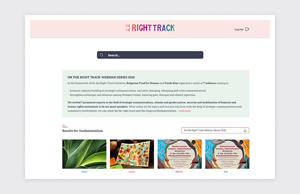 Contents page of the On the Right Track intranet