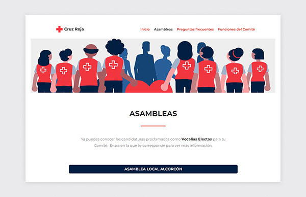 Assemblies page of the Madrid Red Cross elections website 2023